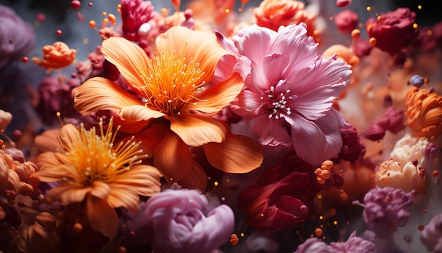 Cores vibrantes florescem, a natureza presenteia uma única flor de beleza gerada pela inteligência artificial