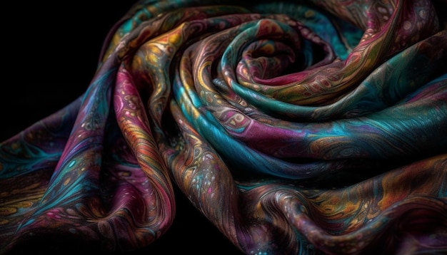 Foto grátis cores vibrantes torcem em padrão de onda abstrato gerado por ia