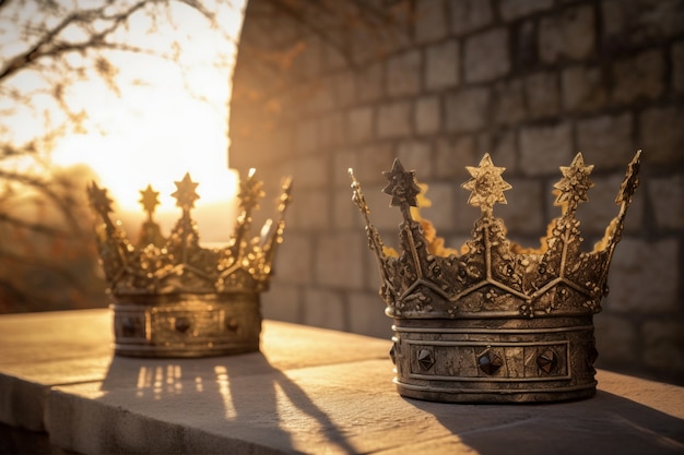 Coroa medieval da realeza ainda vida