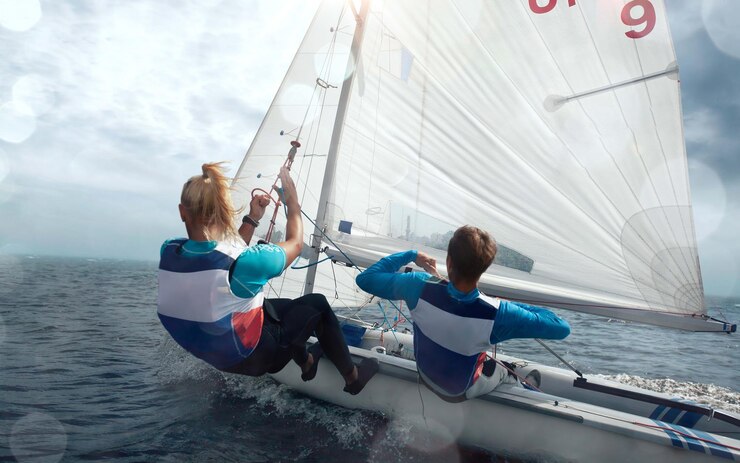 Foto grátis corrida de iates à vela regata de vela de iate