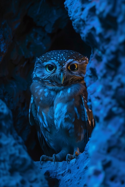 Foto grátis coruja fotorrealista durante a noite