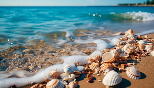 Costa tropical água azul praia de areia beleza da natureza gerada por inteligência artificial