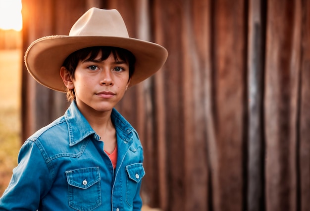 Cowboy com chapéu em ambiente fotorrealista