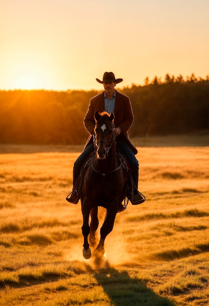 Cowboy em ambiente fotorrealista