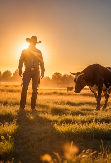 Cowboy em ambiente fotorrealista