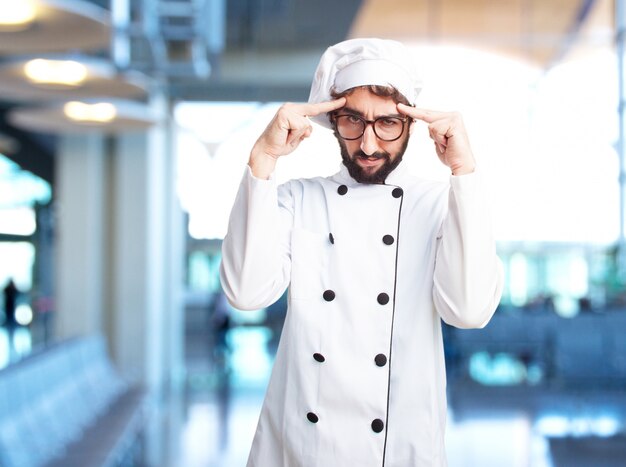 Cozinheiro chefe louco expressão de raiva