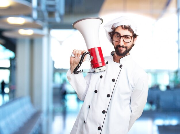 cozinheiro chefe louco expressão de raiva