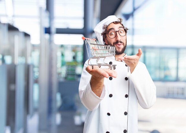 cozinheiro chefe louco expressão feliz