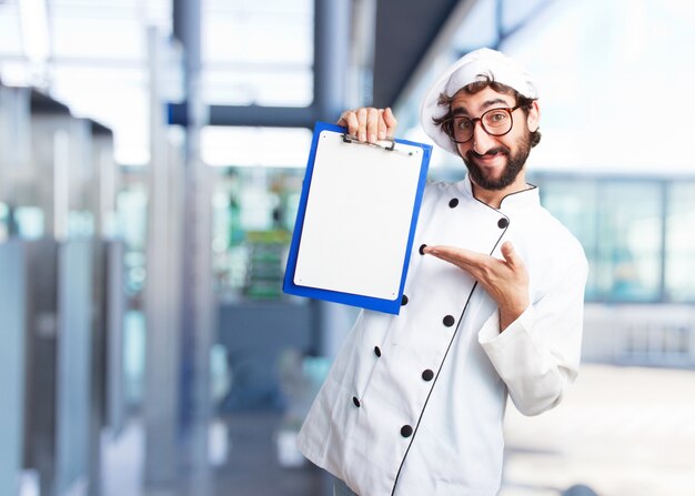 cozinheiro chefe louco expressão feliz