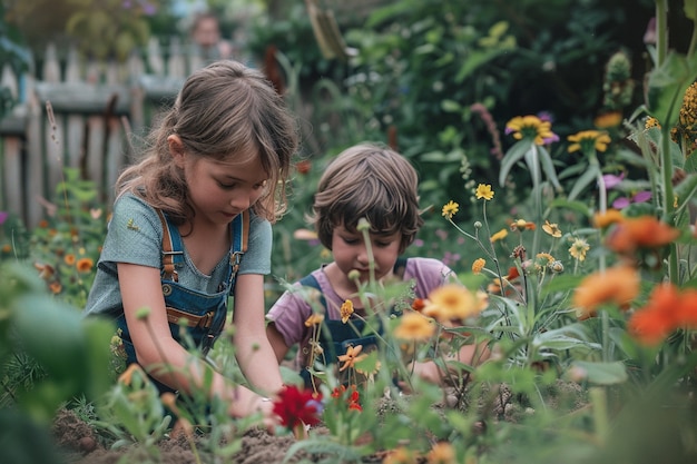 Foto grátis criança a aprender a jardinar