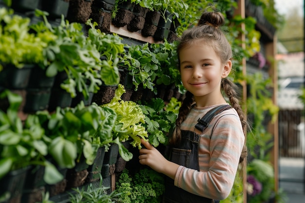 Criança a aprender a jardinar