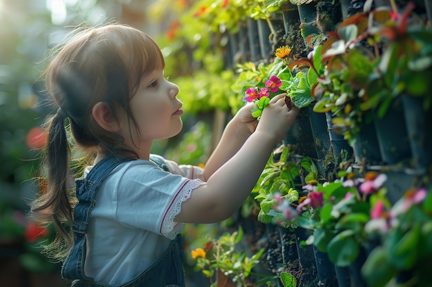 Foto grátis criança a aprender a jardinar