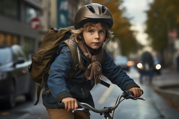 Foto grátis criança andando de bicicleta ao ar livre