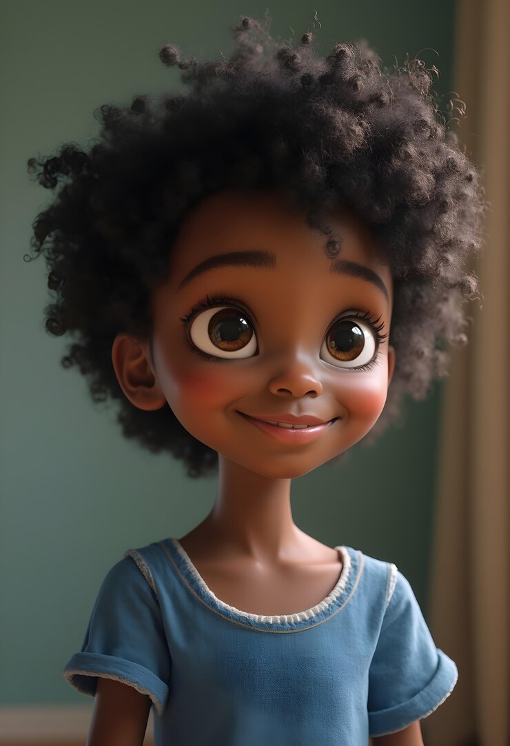 Foto grátis criança de desenho animado a posar para um retrato.