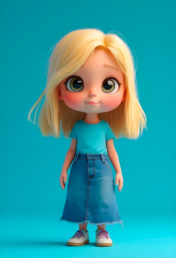 Foto grátis criança de desenho animado a posar para um retrato.