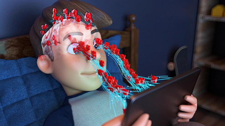 Foto grátis criança de desenho animado em 3d a ser condicionada com vírus mentais