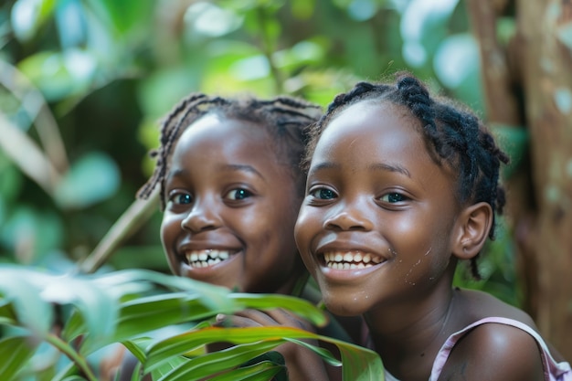 Crianças africanas a desfrutar da vida