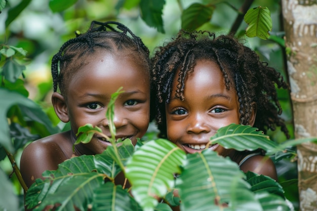 Crianças africanas a desfrutar da vida