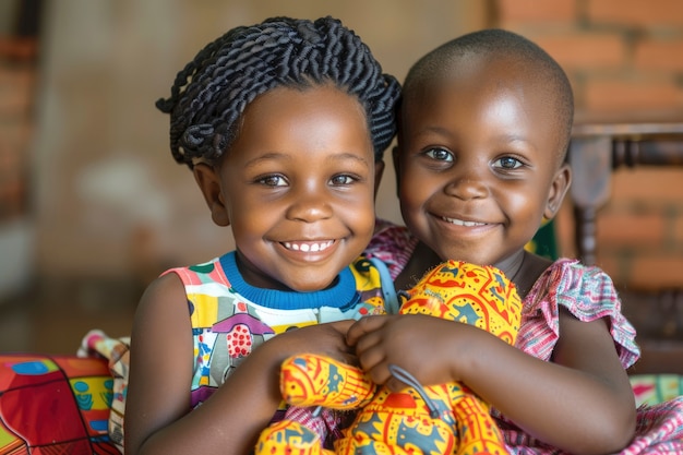 Foto grátis crianças africanas a desfrutar da vida