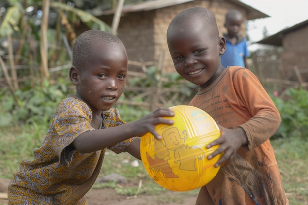 Crianças africanas a desfrutar da vida