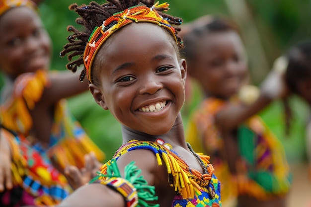 Foto grátis crianças africanas a desfrutar da vida