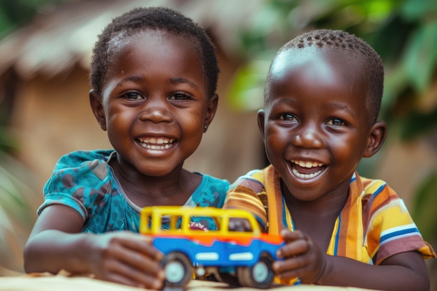 Foto grátis crianças africanas a desfrutar da vida.