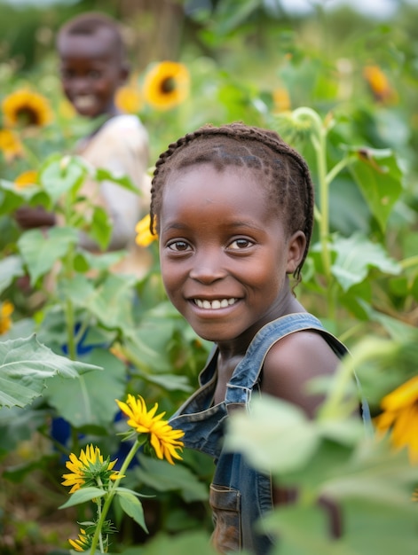 Foto grátis crianças africanas a desfrutar da vida.