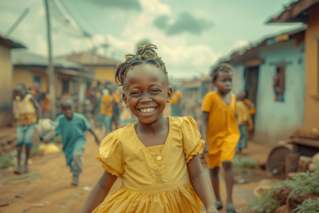 Foto grátis crianças africanas a desfrutar da vida