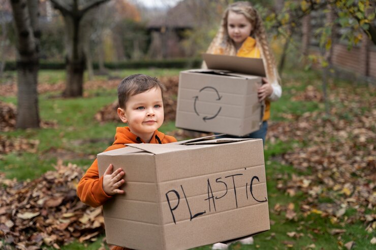 Foto grátis crianças aprendem sobre meio ambiente