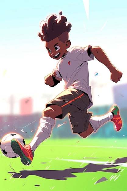 Foto grátis crianças jogando desenho animado de futebol