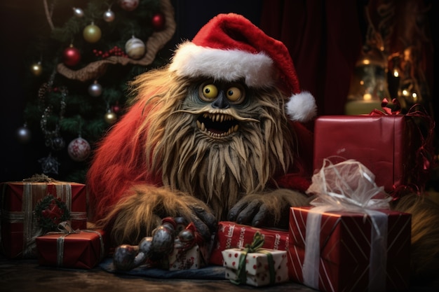 Foto grátis criatura mal-humorada ilustrando o grinch