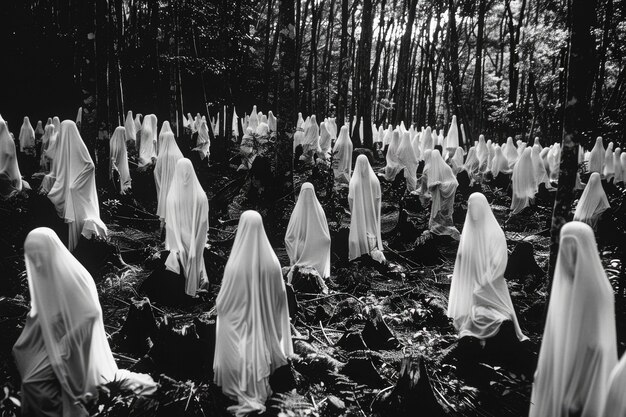 Criatura misteriosa na floresta assustadora