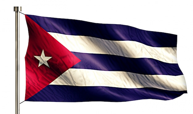 Cuba National Flag Isolated 3D Fundo Branco