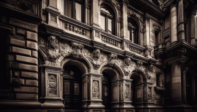 Foto grátis cultura antiga fachada elegante arquitetura ornamentada design requintado gerado por ia
