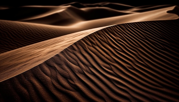 Curvas de dunas de areia onduladas em IA generativa de beleza majestosa