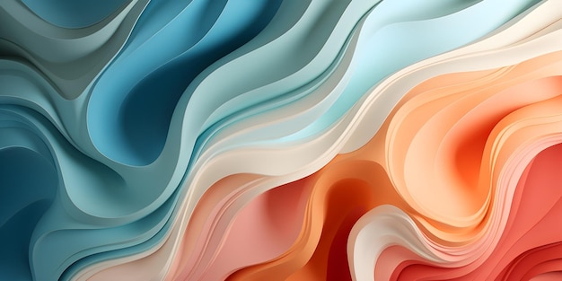 Foto grátis curvas suaves onda colorida fundo pastel suave