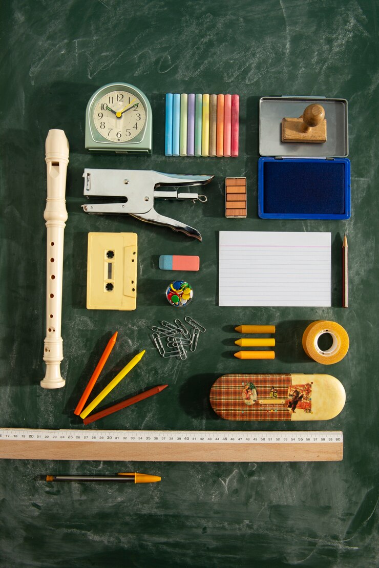 Foto grátis de volta ao conceito de escola com vários suprimentos