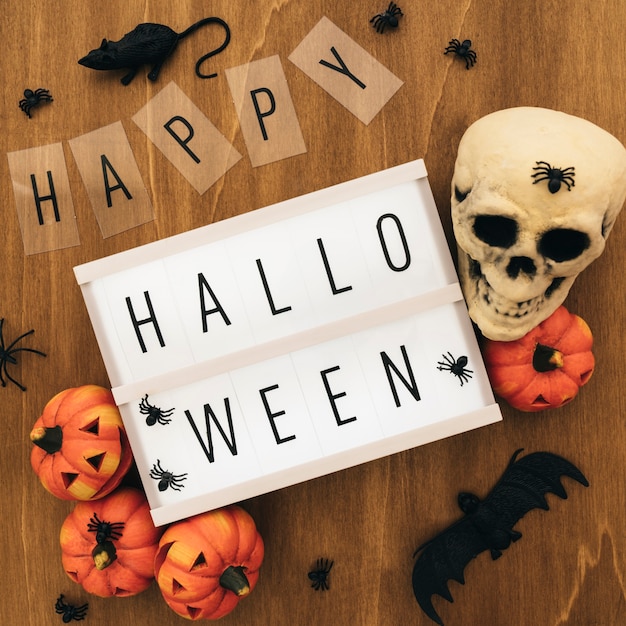 Foto grátis decoração criativa de halloween com sinal