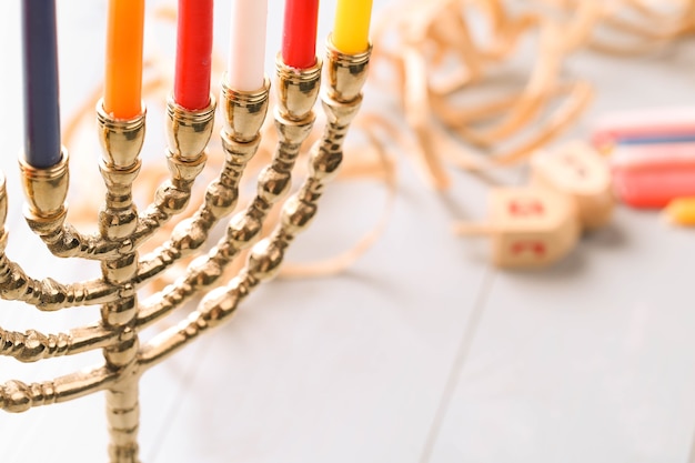 Foto grátis decoração de hanukkah com velas