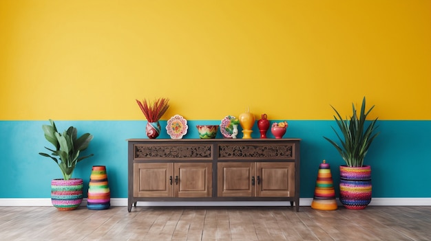 Decoração de interiores inspirada no folclore mexicano