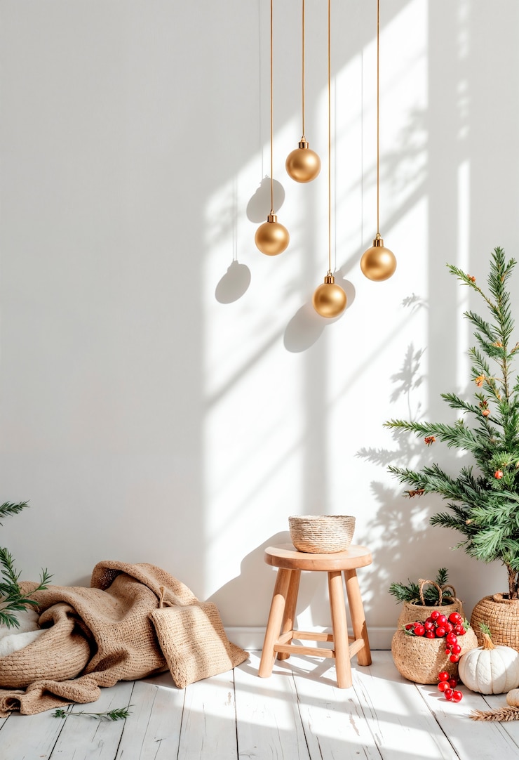 Foto grátis decoração de natal em estilo minimalista