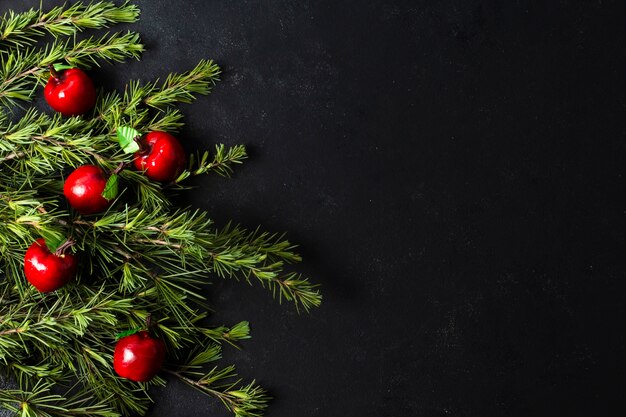 Decoração de Natal plana leigos com espaço de cópia