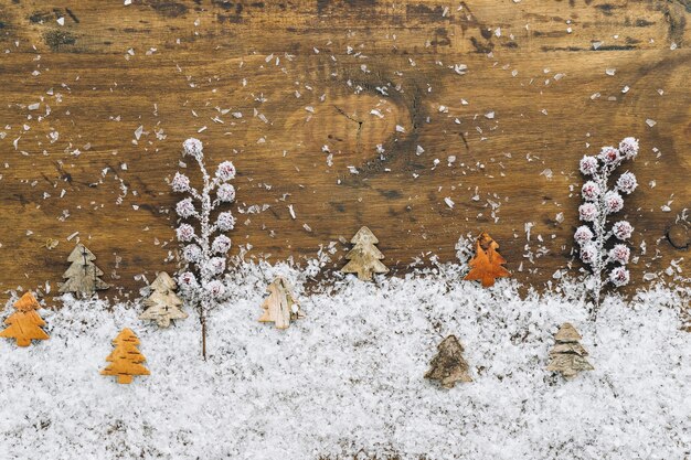 Decoração de neve de Natal com espaço no topo