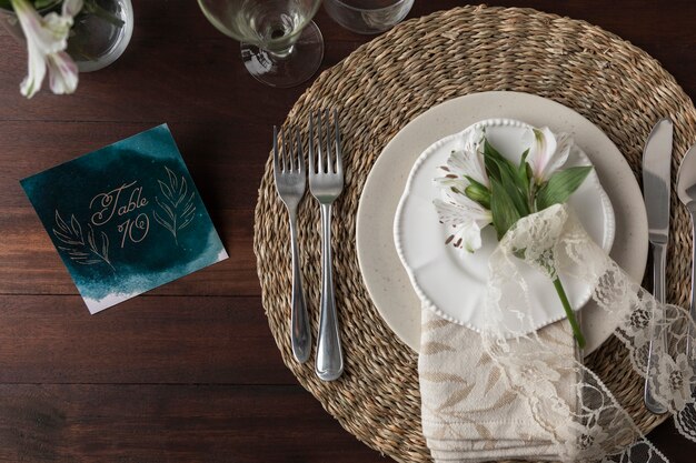 decoração de número de mesa de casamento