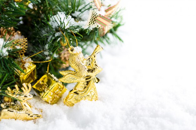 Decoração do Natal com neve