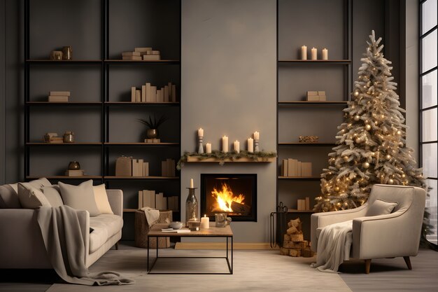 Decoração interior de Natal de perto