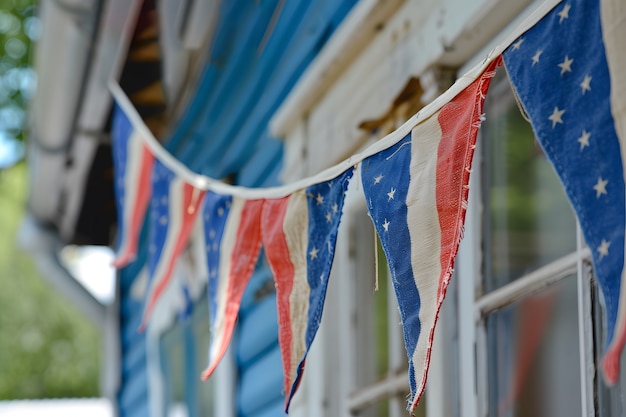 Foto grátis decorações domésticas de cores americanas para a celebração do dia da independência