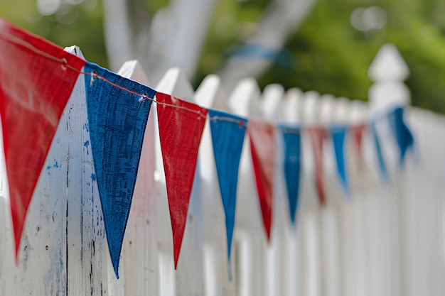 Decorações domésticas de cores americanas para a celebração do Dia da Independência