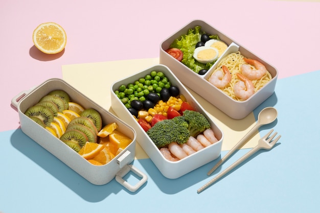 Deliciosa composição de caixa de bento