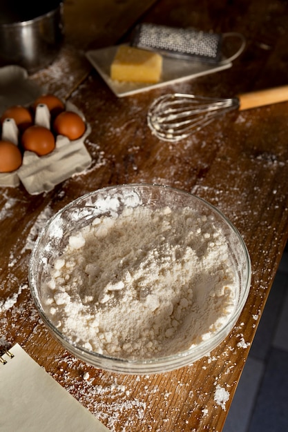 Foto grátis deliciosa composição para fazer pão de queijo